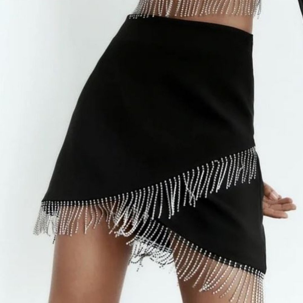 ZARA SHINY MINI SKIRT